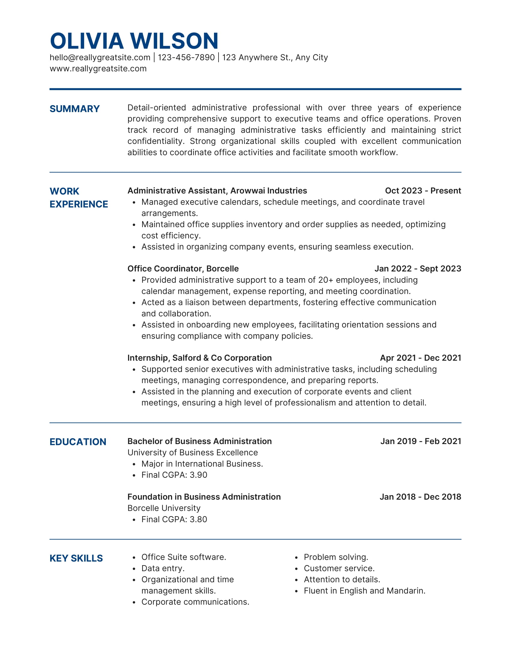 Resume Example 5 - Northern CV